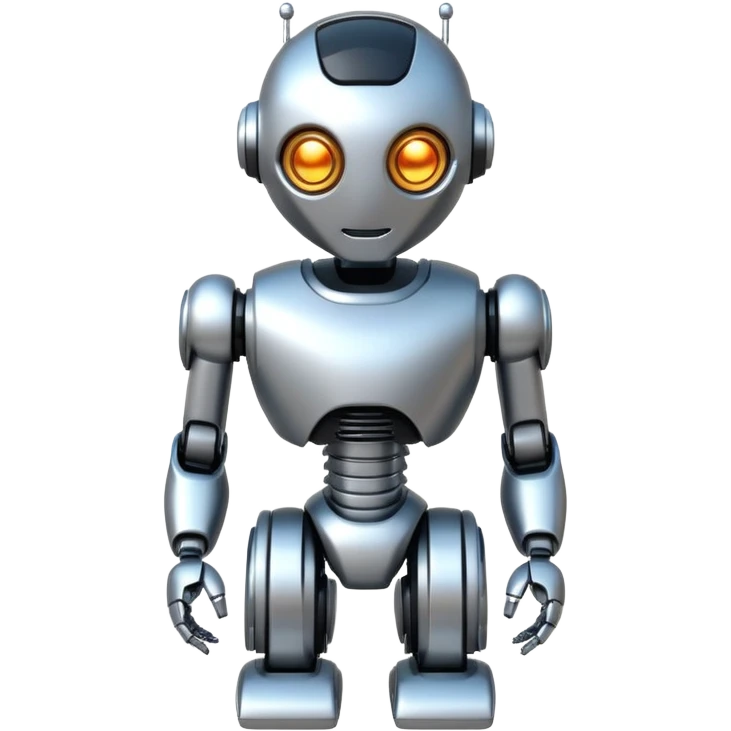 cool and modern robot to represent an AI agent emoji