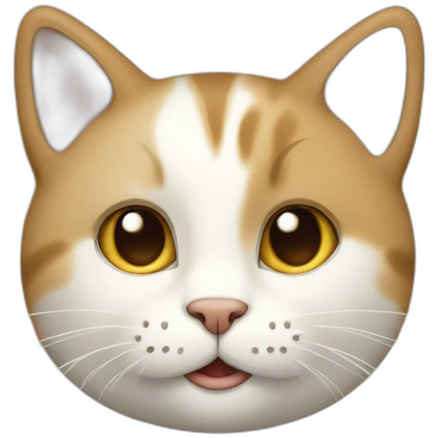 A cat with the upper half of its face beige and the lower half white. emoji