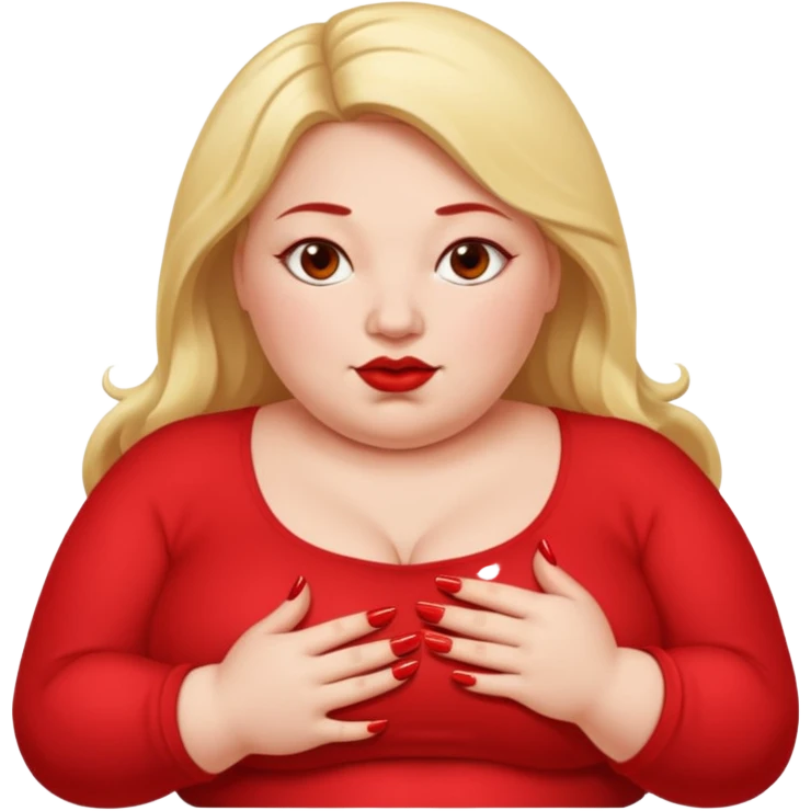 a fat woman with long nails emoji