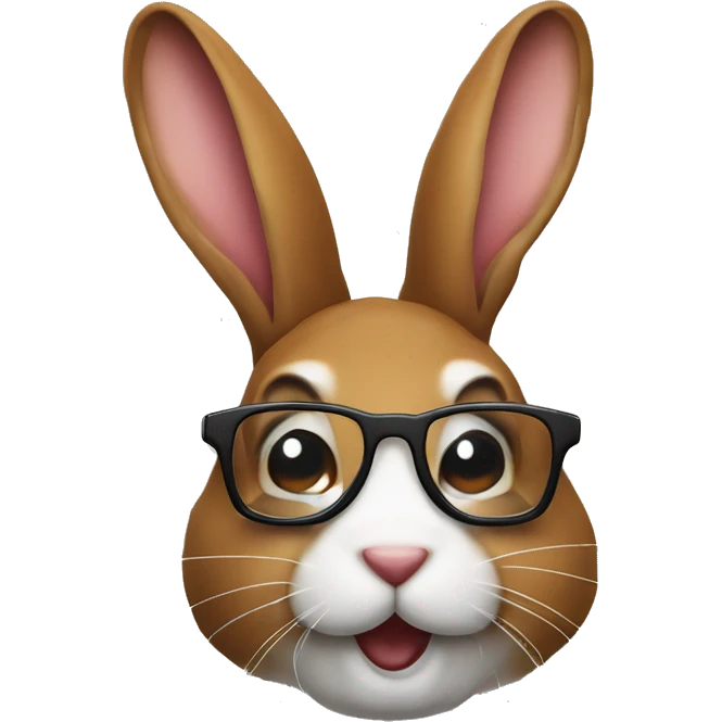 Brauner Hase mit brille emoji