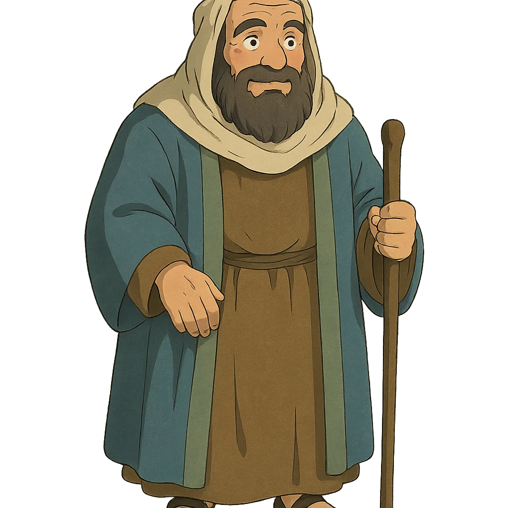 ghibli style abrahm as a character emoji