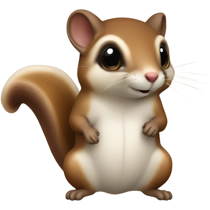 Flying squirrel with an acorn on its back emoji