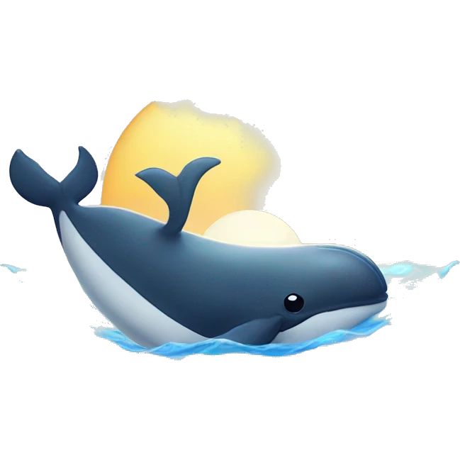 A whale just waking up, with sun  emoji