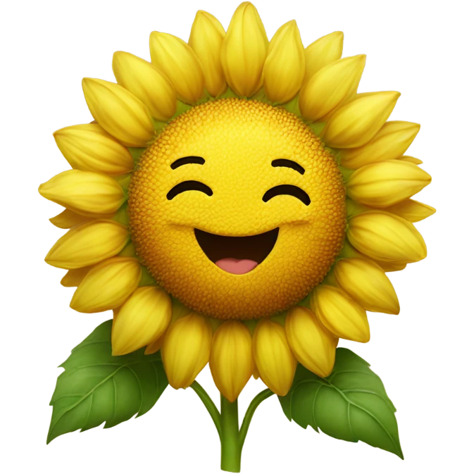 Cute and Smiling lebanese sunflower   emoji
