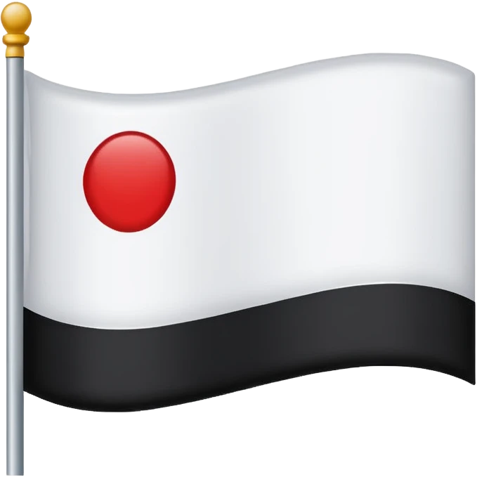 Two colored flag, white on top and black on bottom. emoji