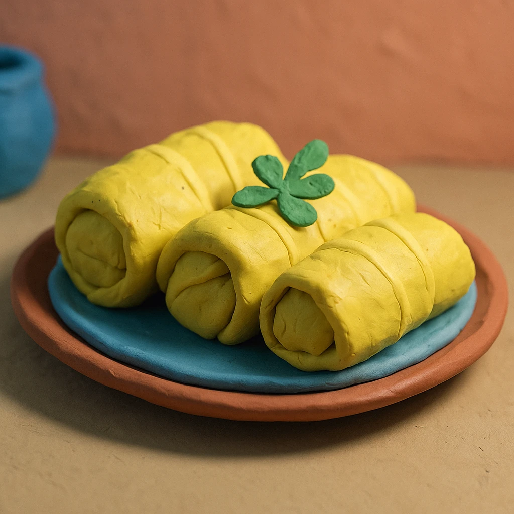 soft clay look sarma, traditional stuffed cabbage rolls on a plate emoji