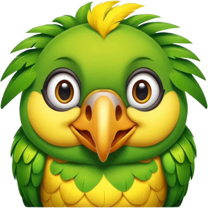 funny parrot with crossed eyes and big smile emoji