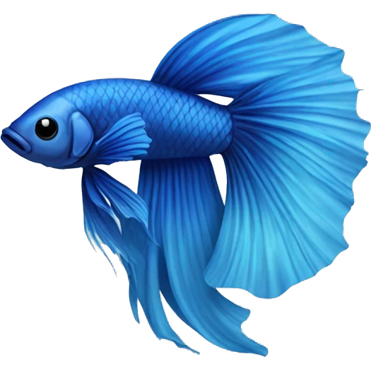 blue betta fish in bow emoji