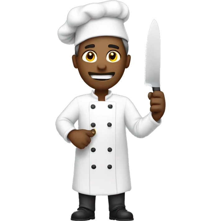 A male cook covering his face and holding a knife emoji