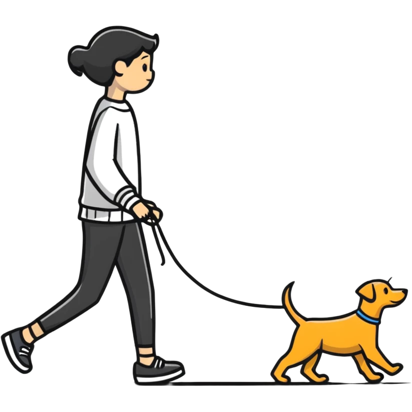 Dog walking a human  emoji