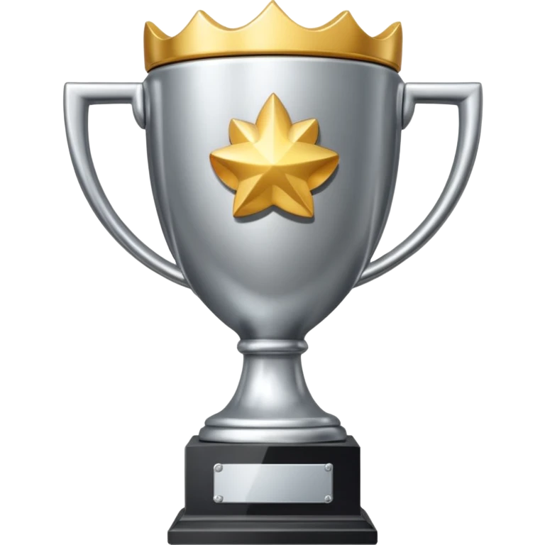 silver award trophy, front view, no text emoji