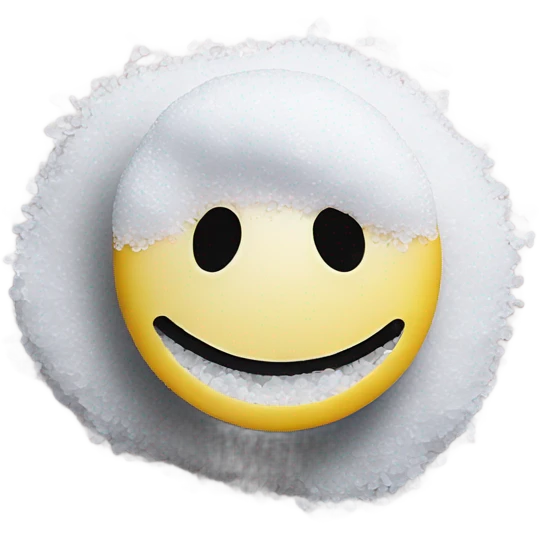 Smiley emoji behind a pile of white salt  emoji