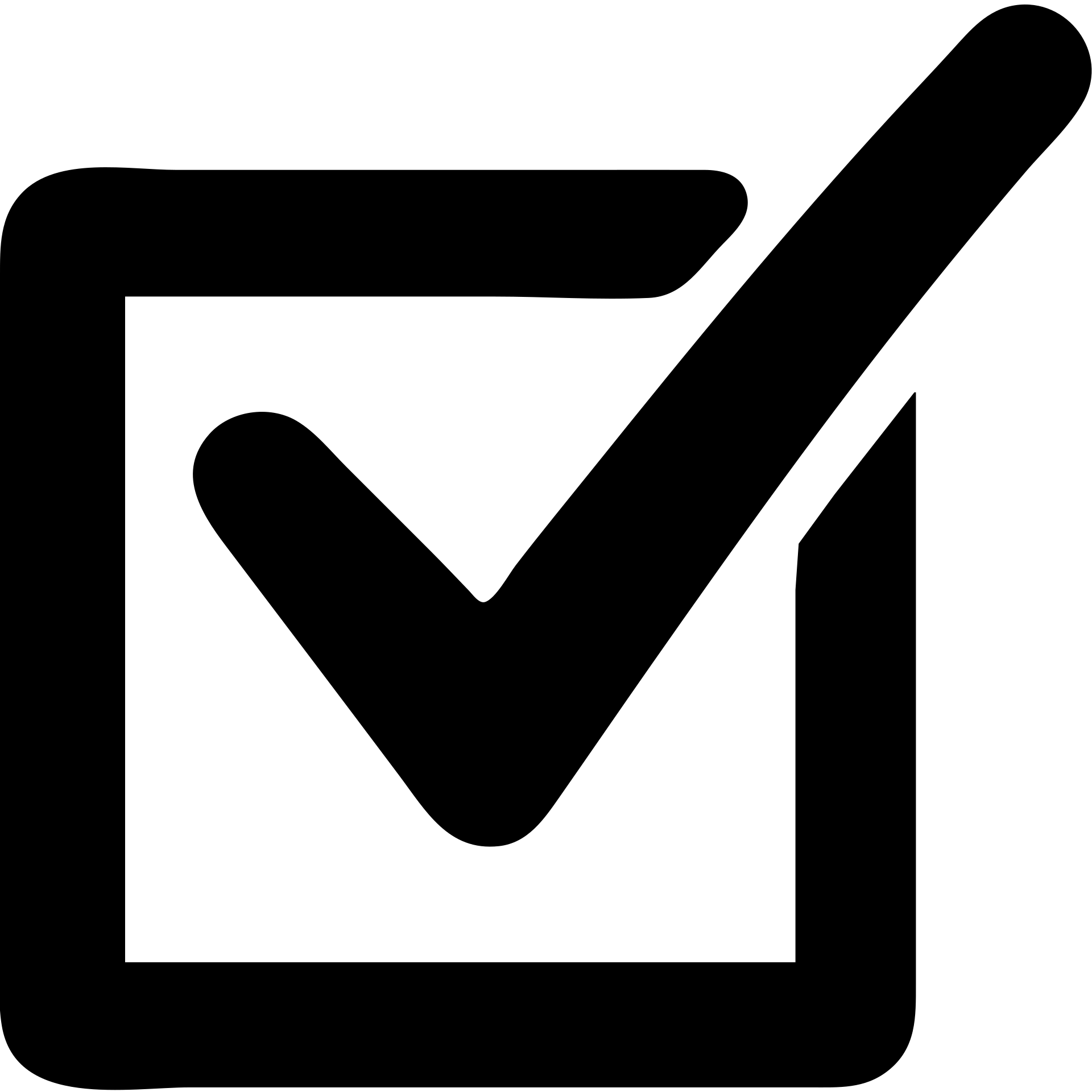 solid black icon of a checkbox with a bold check mark, check mark extends outside the box emoji