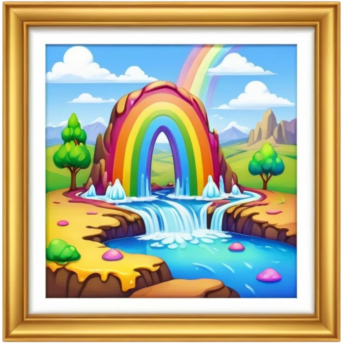 melting rainbow paint renaissance landscape emoji