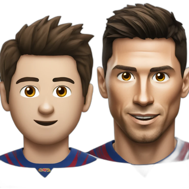 messi and cristiano ronaldo face emoji