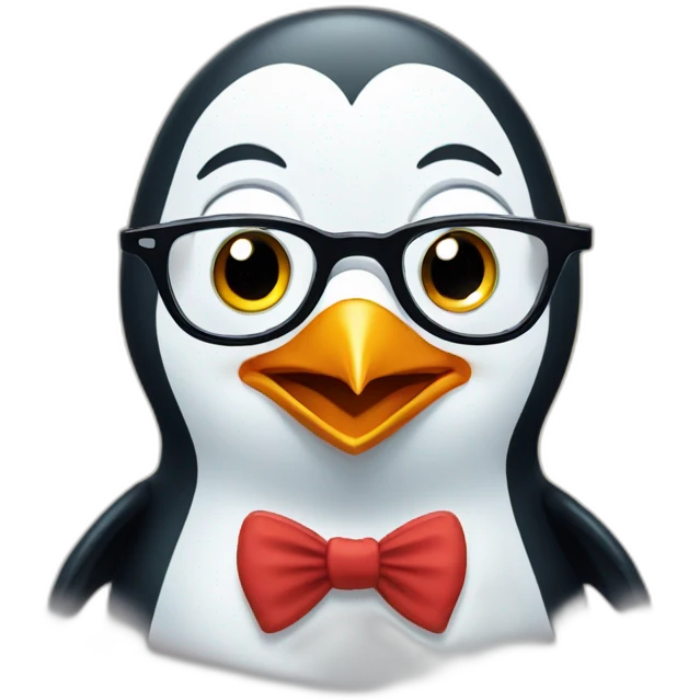 magic penguin with glasses emoji