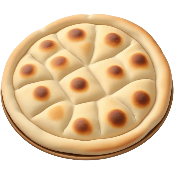 Cinematic Realistic Naan Bread Dish Emoji, showcasing soft, fluffy naan brushed with butter rendered with lifelike detail and inviting, warm lighting. emoji