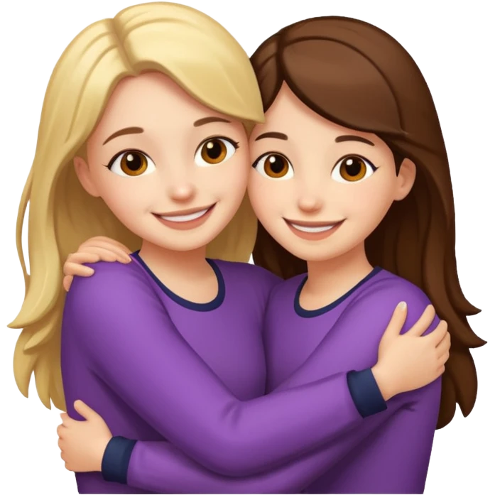 Two girl naked hug emoji