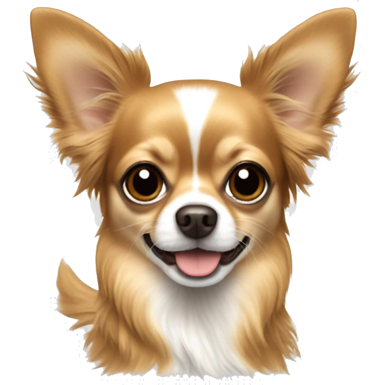 Long hair Chihuahua light brown and white emoji
