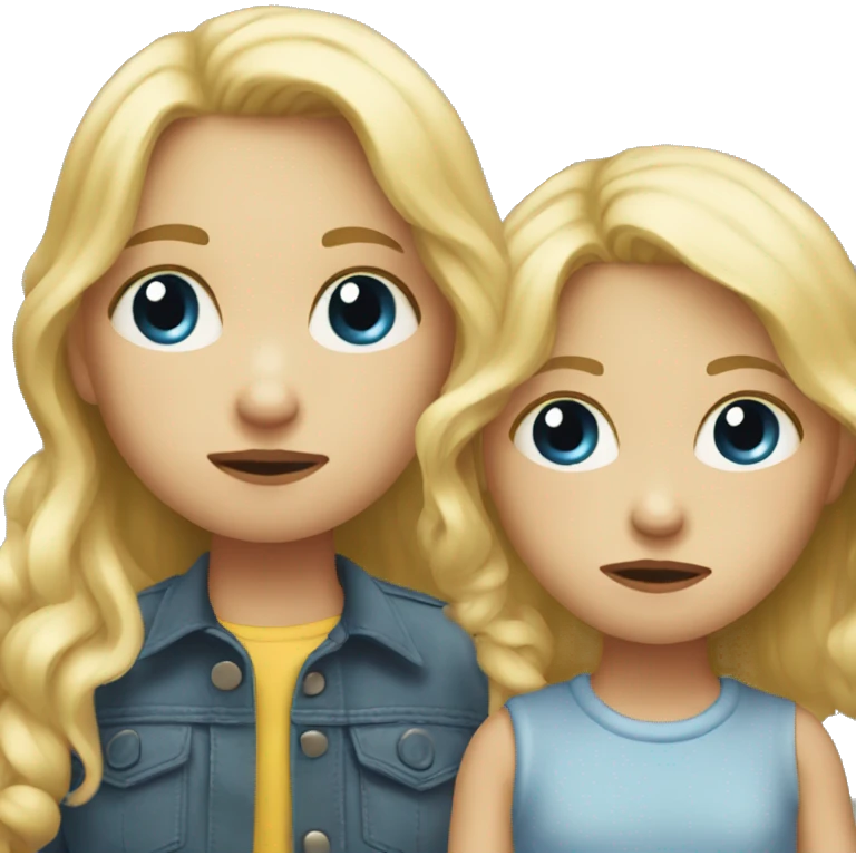 blonde child does not give a toy to another sad blonde child emoji