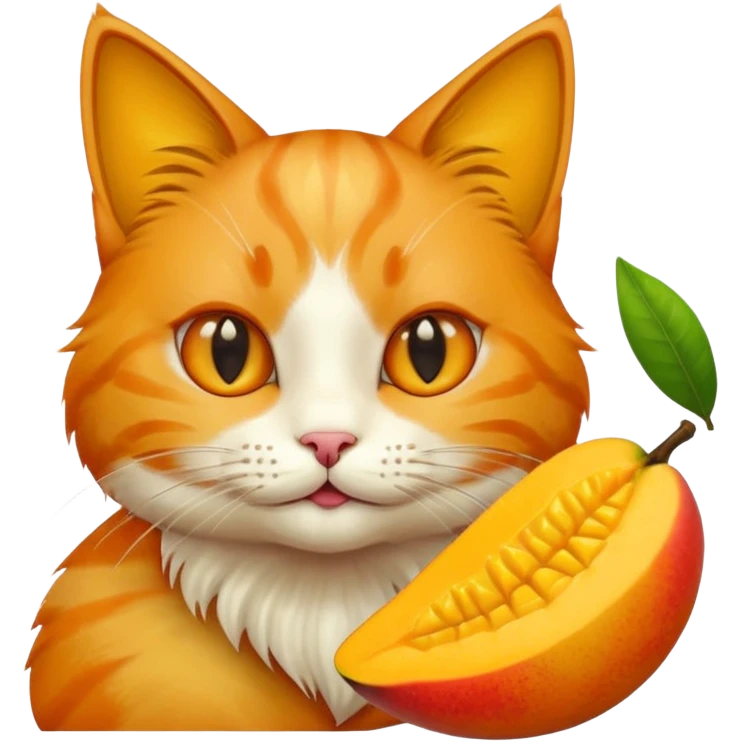 a cat eating mango emoji
