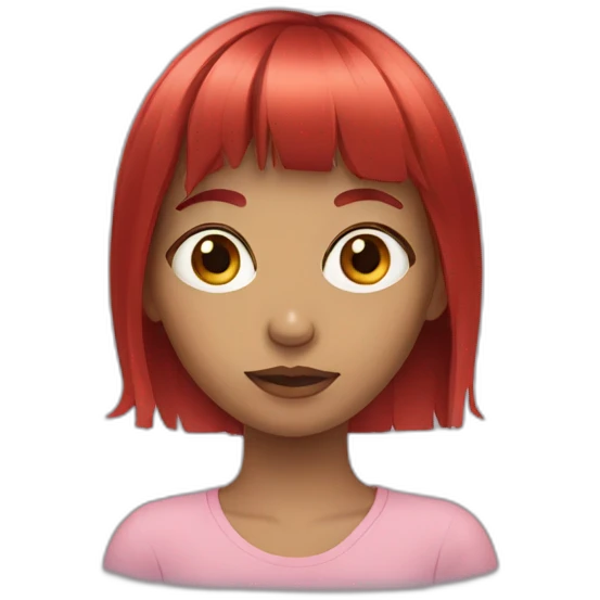 girl red hair with bang emoji