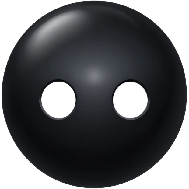 Black Ball with MB written on it. Nothing else no holes. emoji