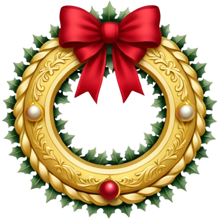 Luxary Christmas wreath with gold

 emoji