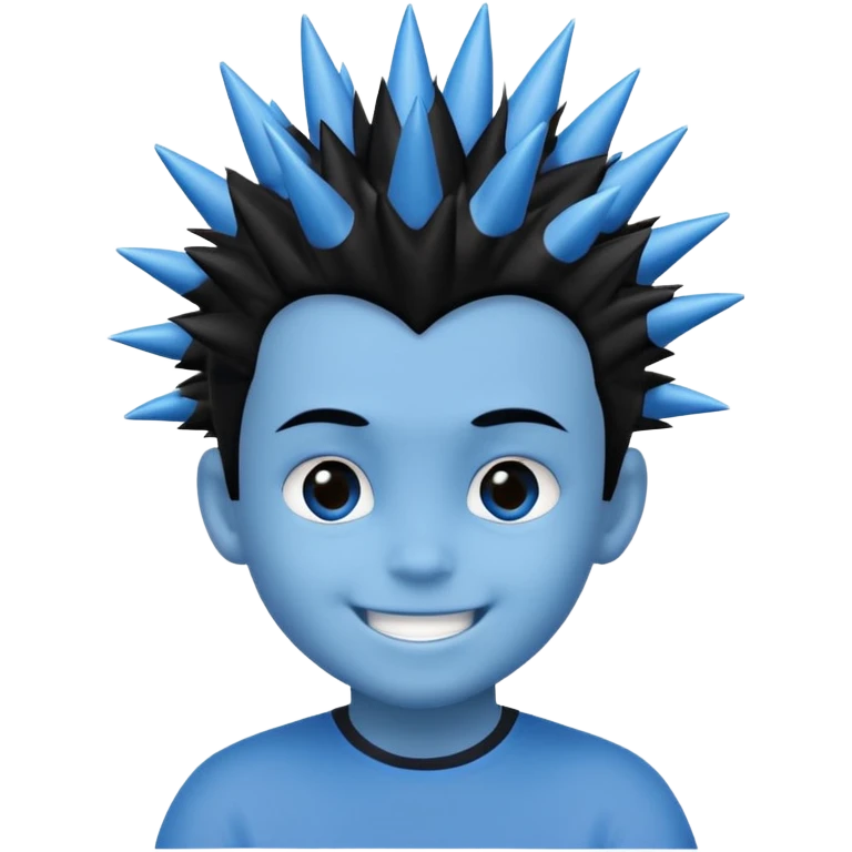 blue spiky haired kid  emoji
