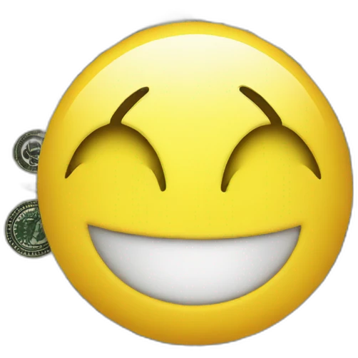 Yellow smile with dollars eyes emoji