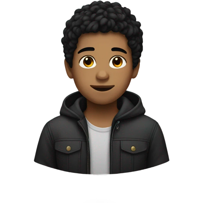 black haired boy portrait emoji