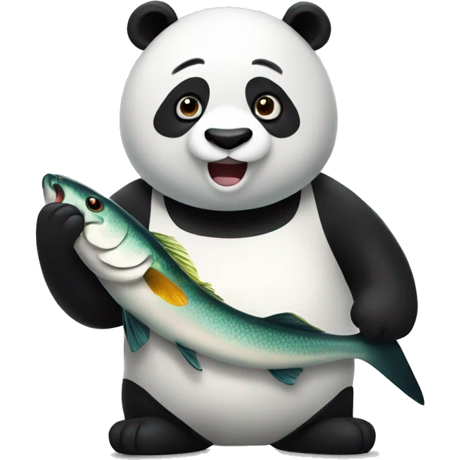 Panda stabbing a fish emoji