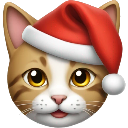 Cute cat with a Santa hat emoji