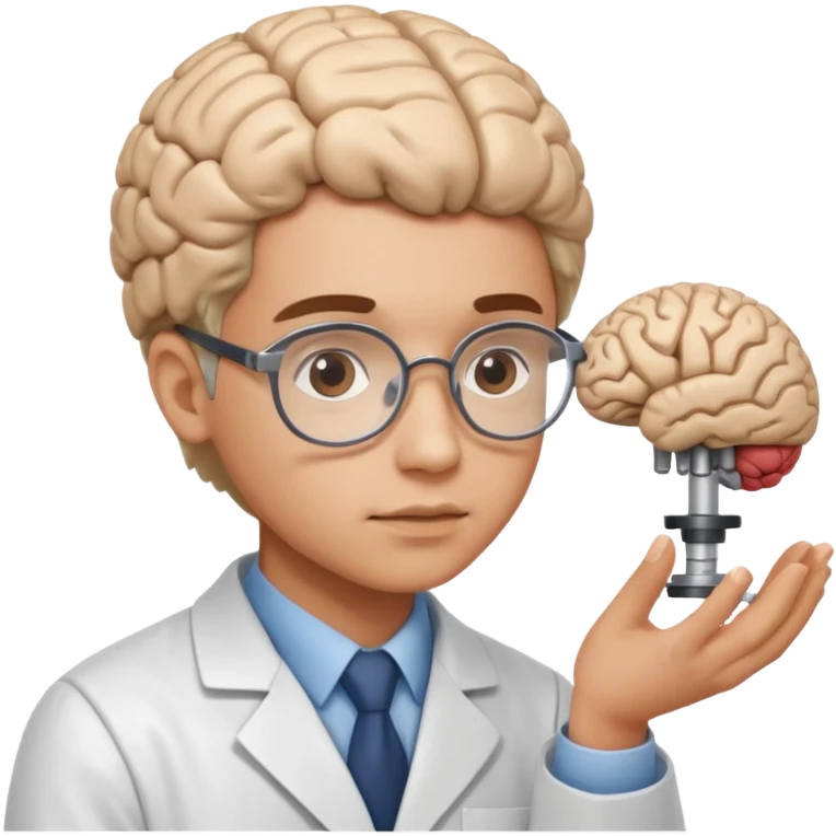 cientista estudando o cérebro emoji