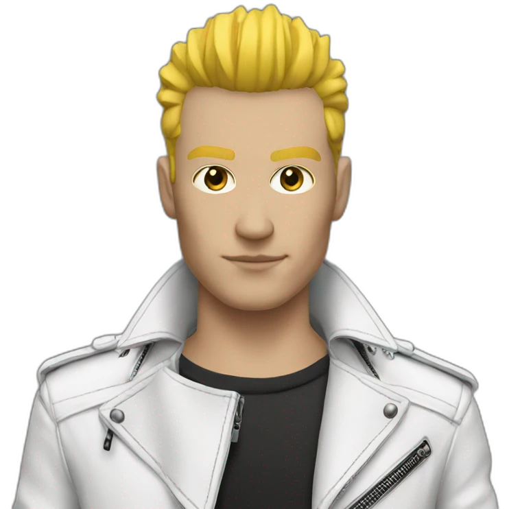 Punk male-white leather jacket emoji