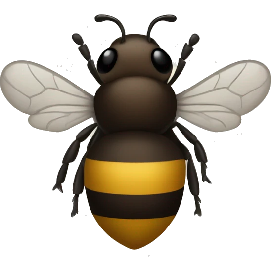 Monochrome brown bumble bee emoji