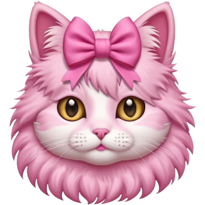 cute cat pink with bow emoji