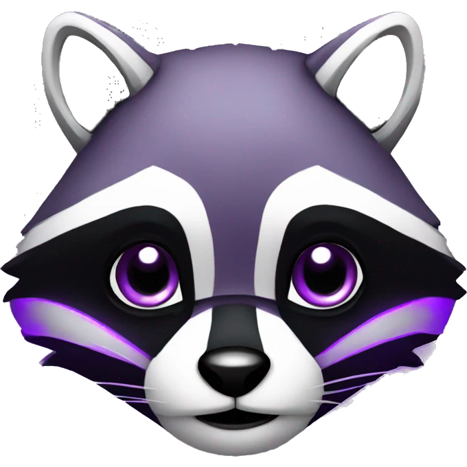 create a futuristic raccoon with purple and black colors emoji