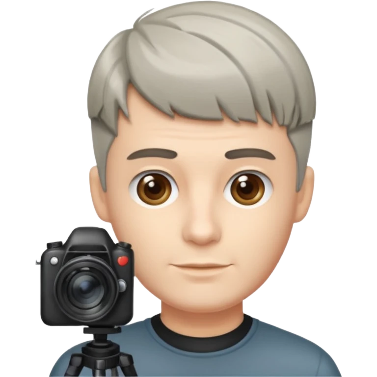 fotografo com cabelo degrade toupet emoji