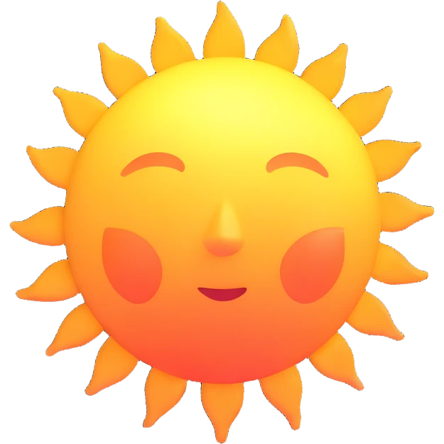 glowing sun with sunrays emoji