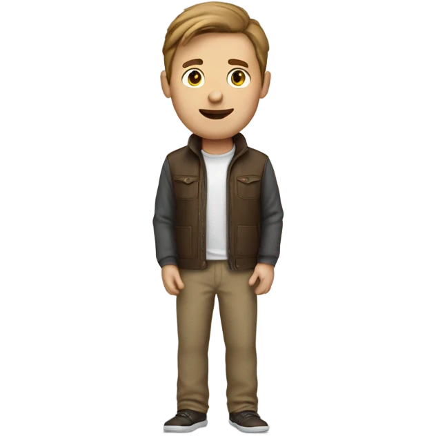 white man brown hair with macbook emoji