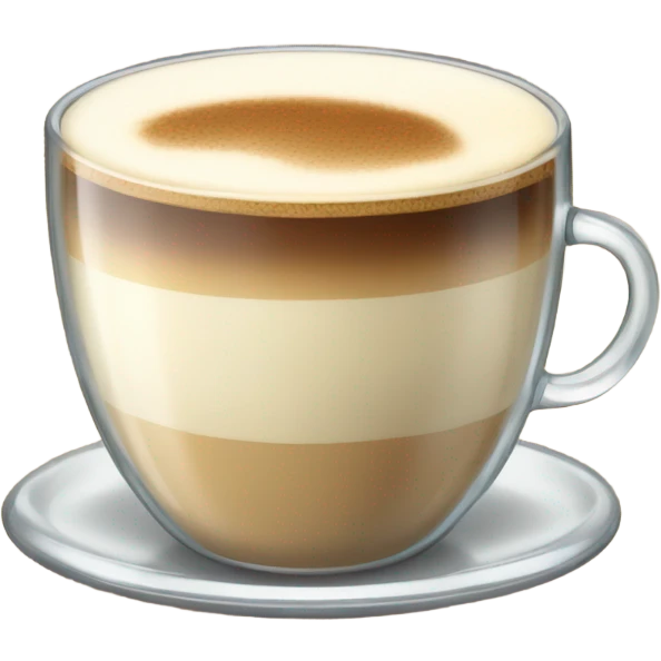 raf coffee in a glass cup no gradient just creame color emoji