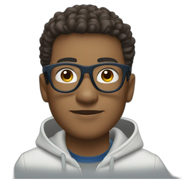 Guy using lacoste hoodie and oakley eyeglass emoji