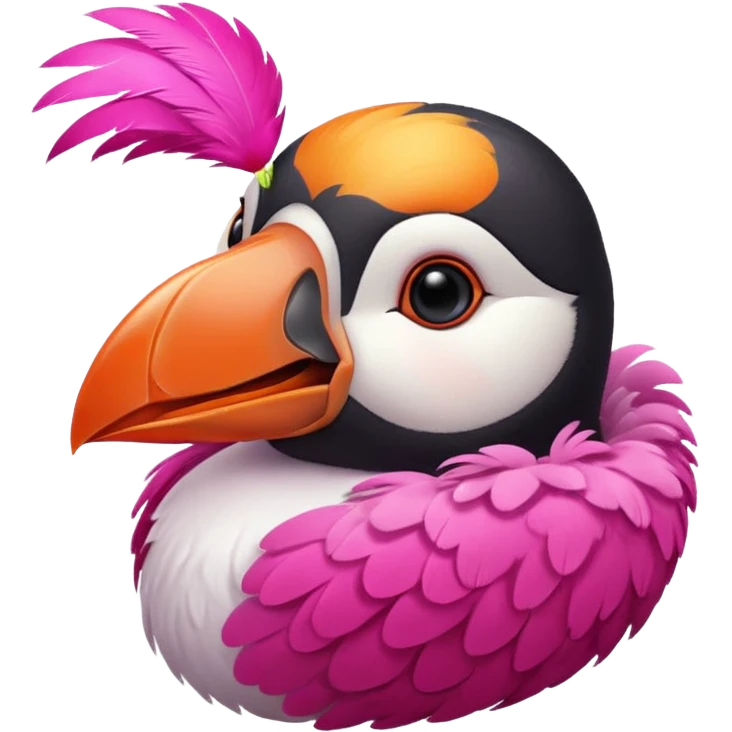 pink puffin blowing hot air from mouth emoji