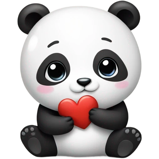 Panda with heart emoji