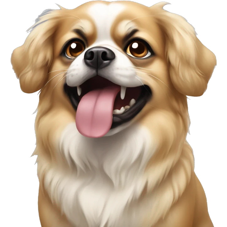 Tan Tibetan spaniel with underbite emoji