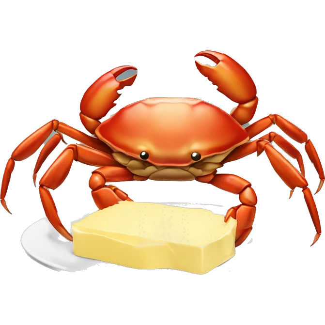 crab with butter and a papercip emoji