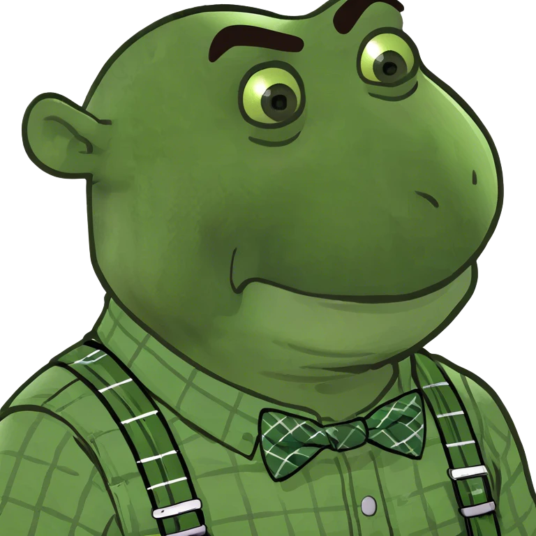 Shrek biting his lip emoji
