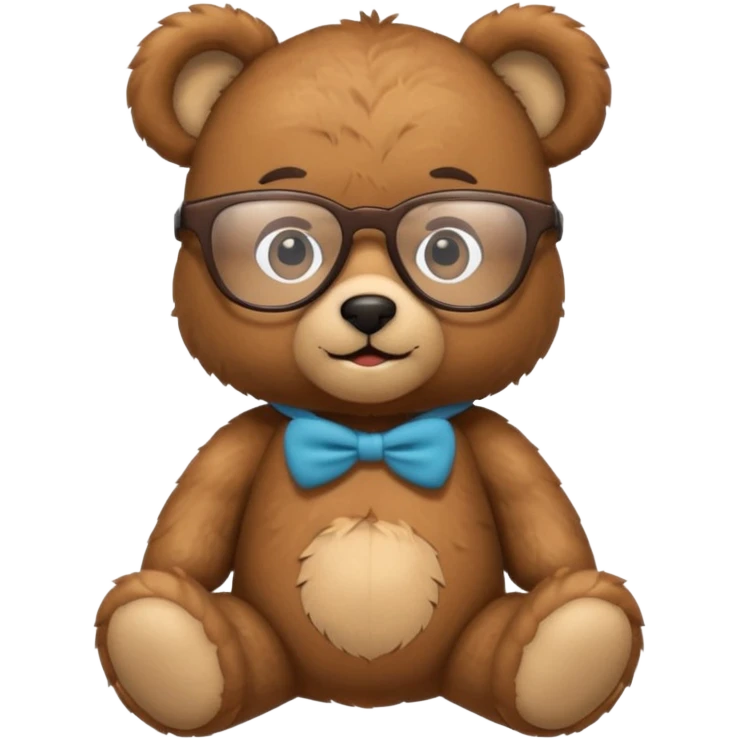 Cute teddy bear with nerdy and smart glasses emoji