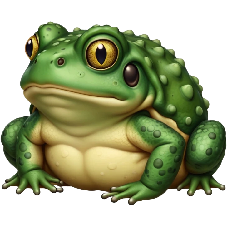 huge round dark green toad emoji